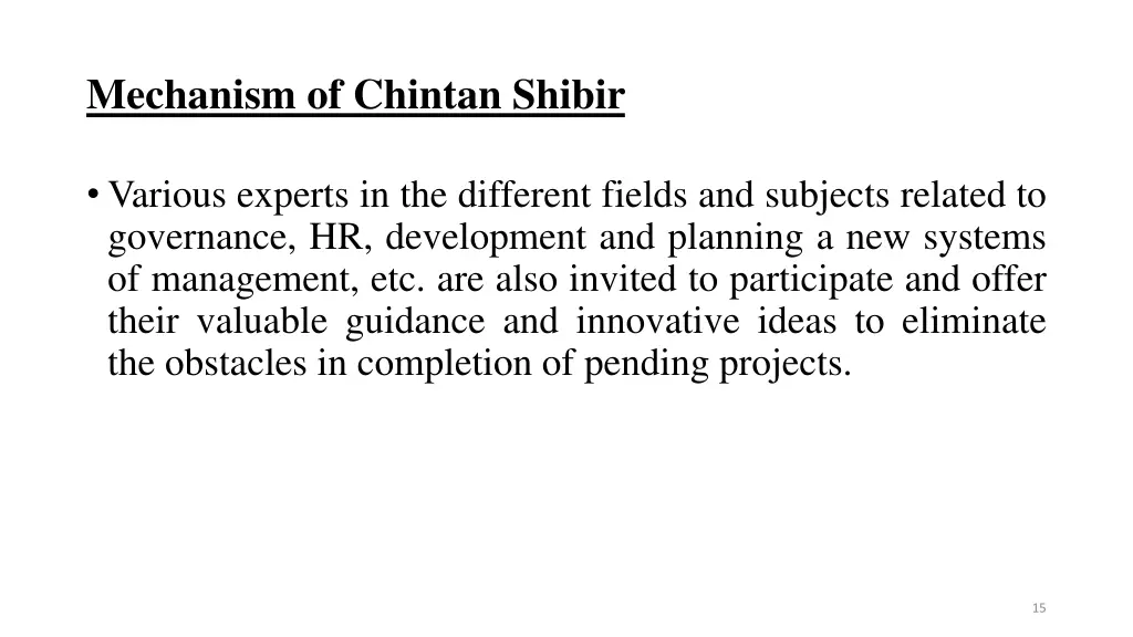 mechanism of chintan shibir