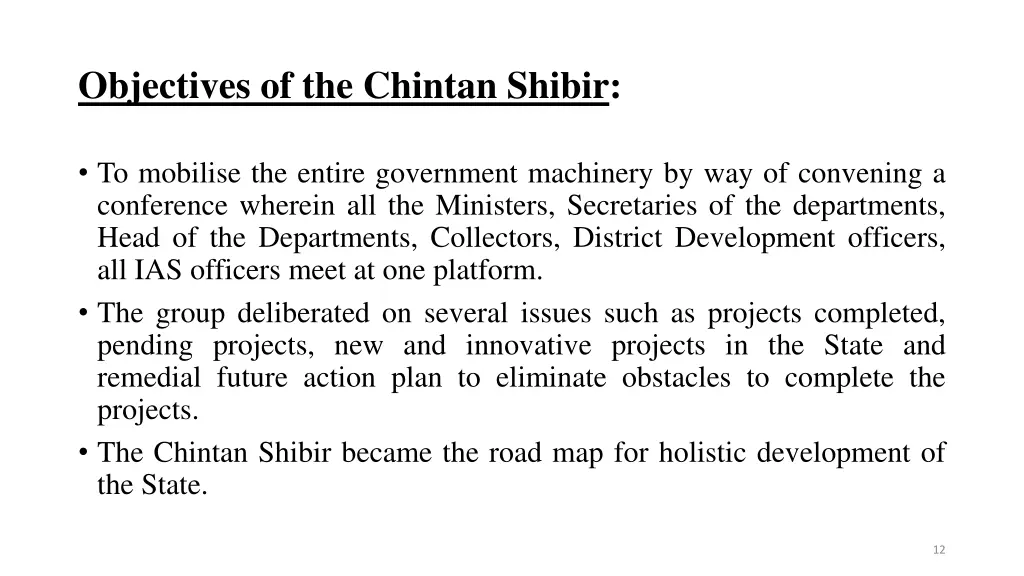 objectives of the chintan shibir