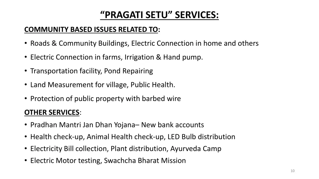 pragati setu services
