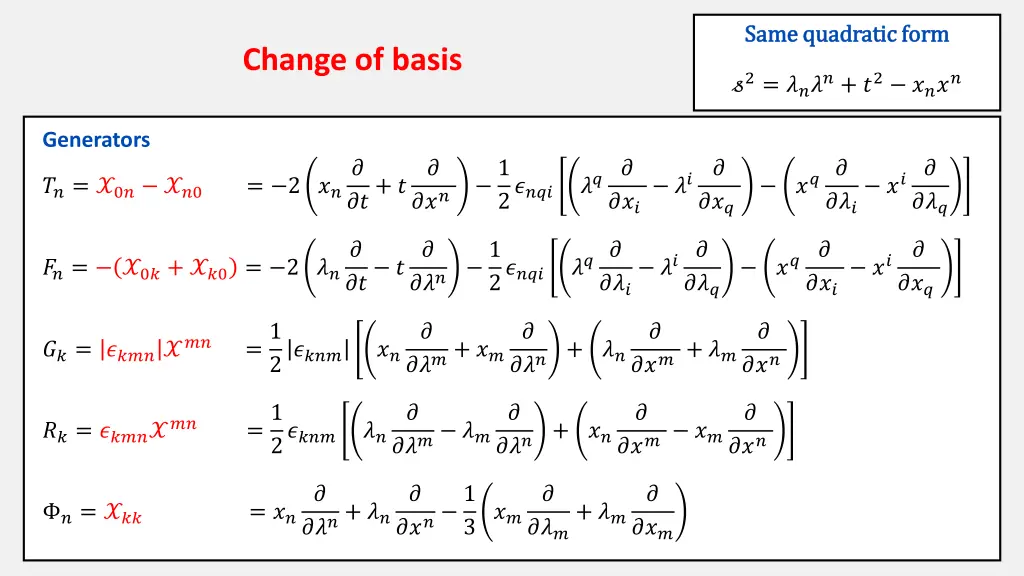 same quadratic form same quadratic form