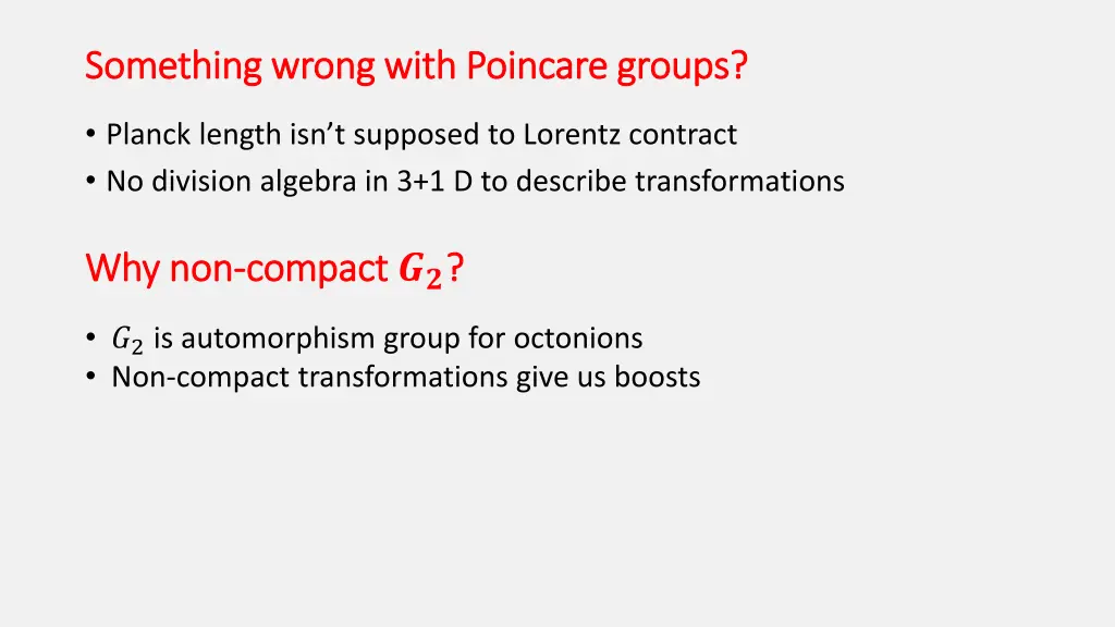 something wrong with poincare groups something