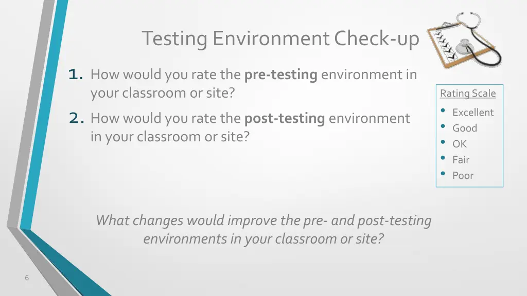 testing environment check up