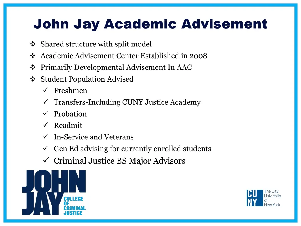 john jay academic advisement