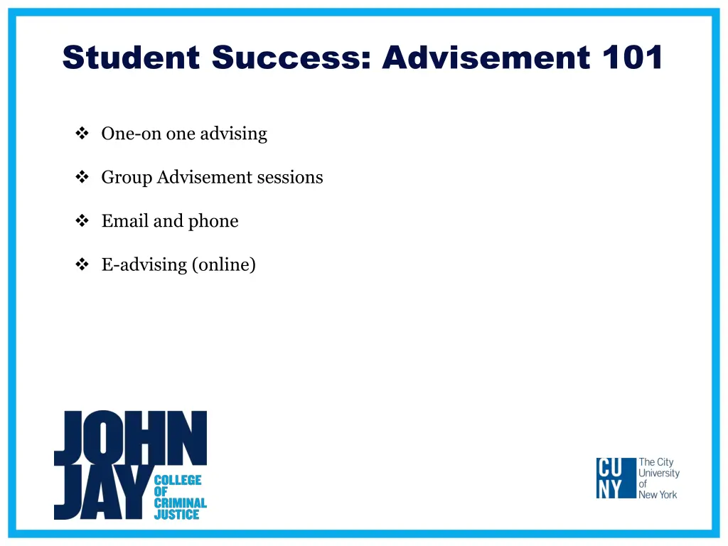 student success advisement 101