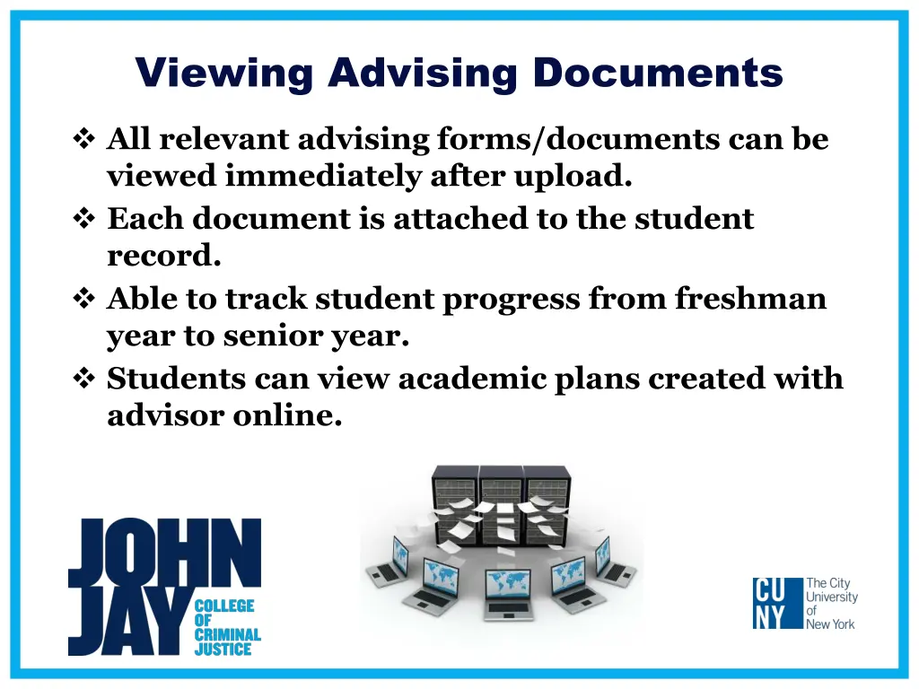 viewing advising documents