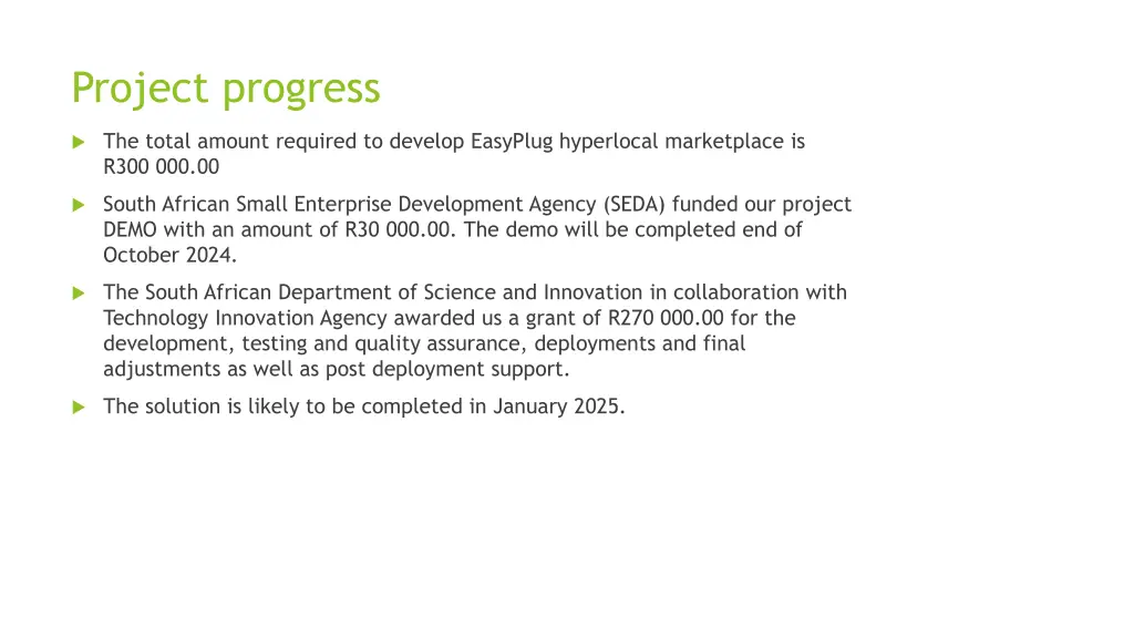 project progress