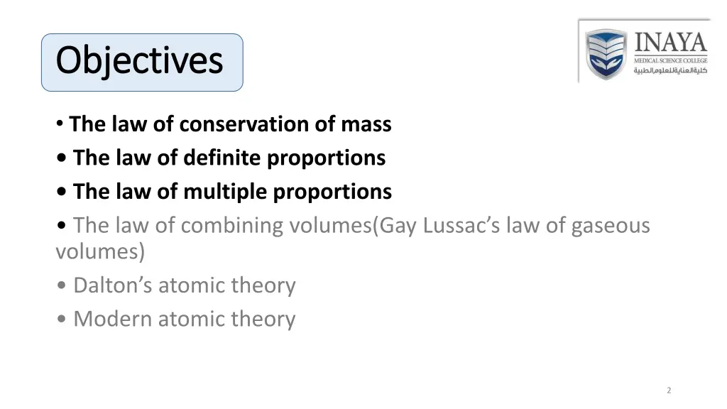 objectives objectives