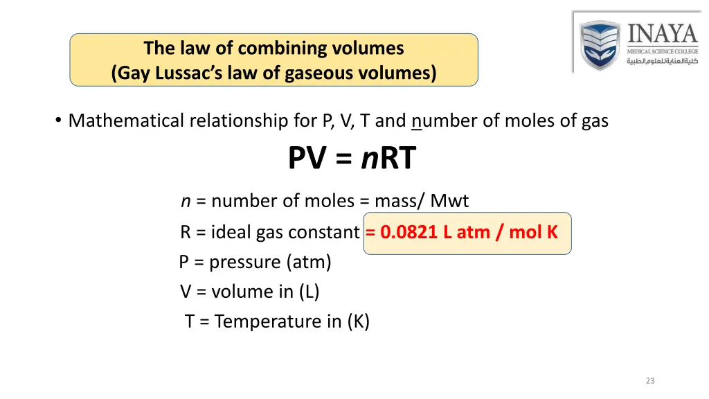 the law of combining volumes gay lussac 3