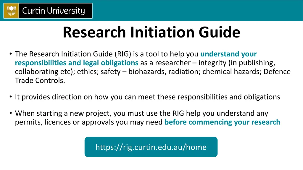 research initiation guide
