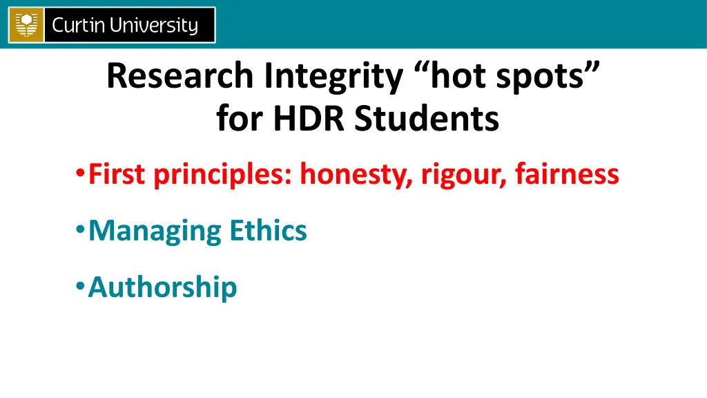 research integrity hot spots for hdr students