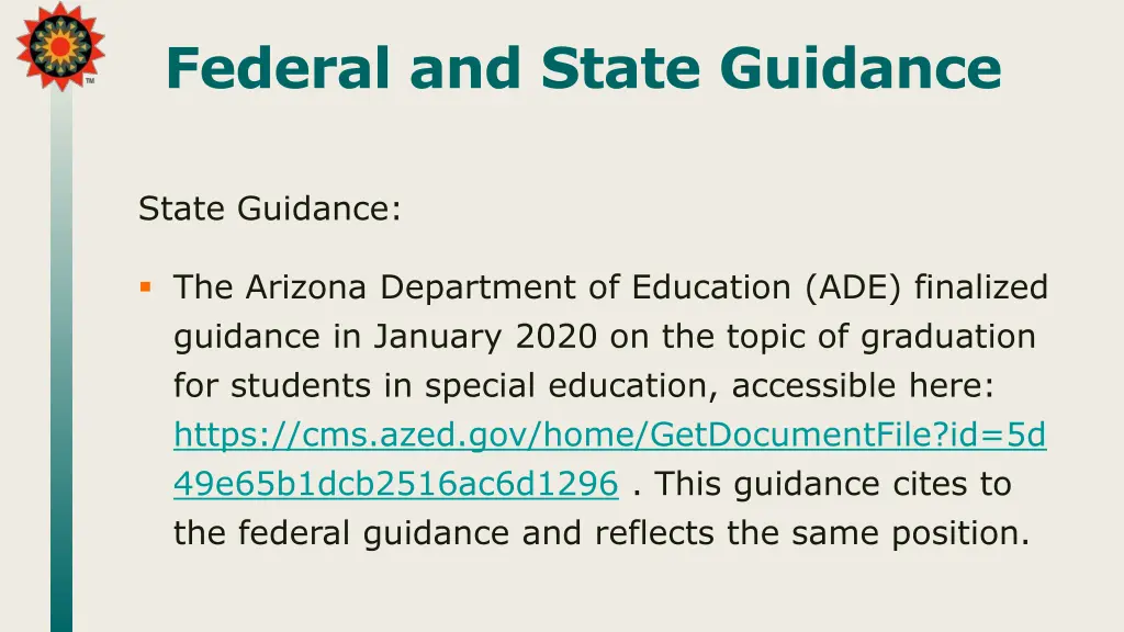 federal and state guidance 2