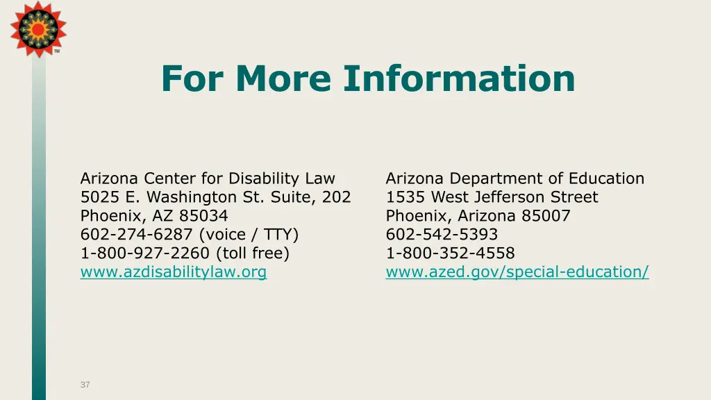 for more information