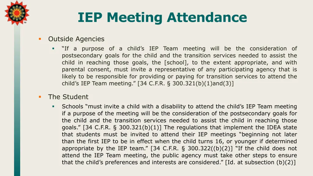 iep meeting attendance