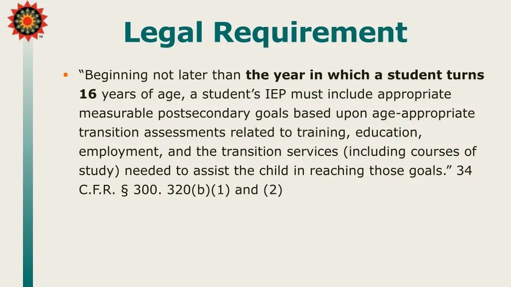 legal requirement