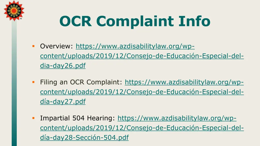 ocr complaint info