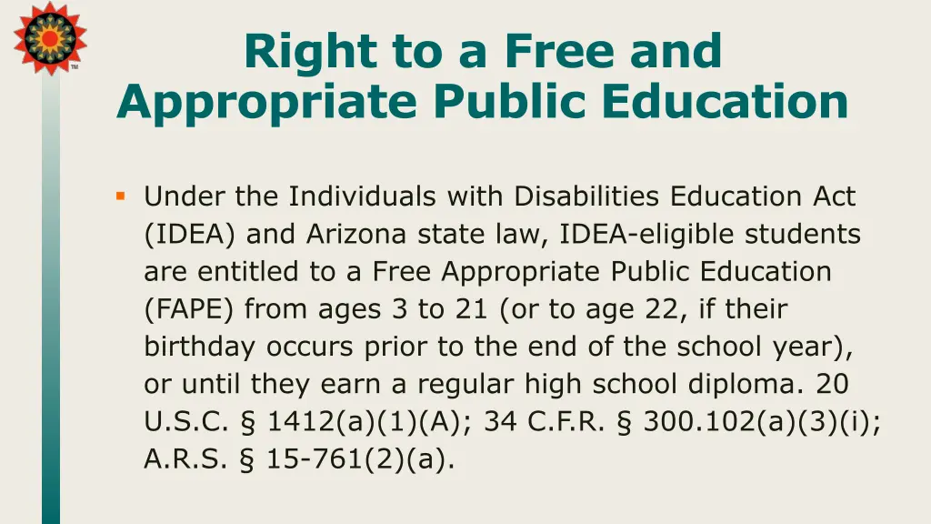 right to a free and appropriate public education