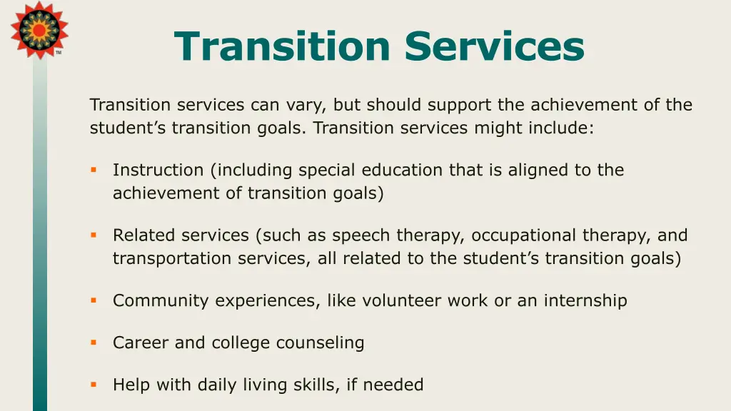 transition services