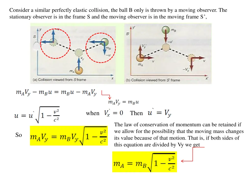 consider a similar perfectly elastic collision