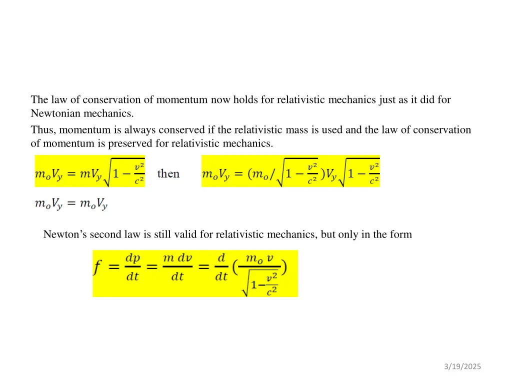 the law of conservation of momentum now holds