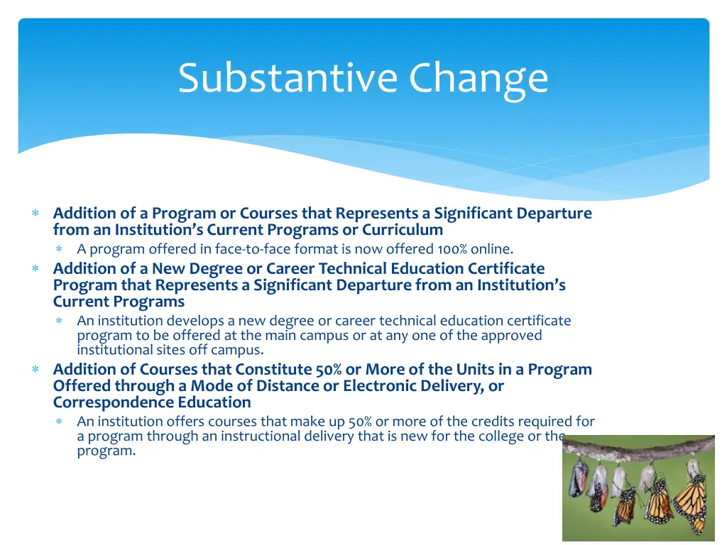 substantive change