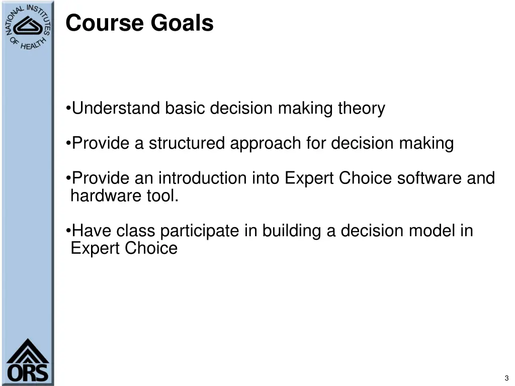 course goals