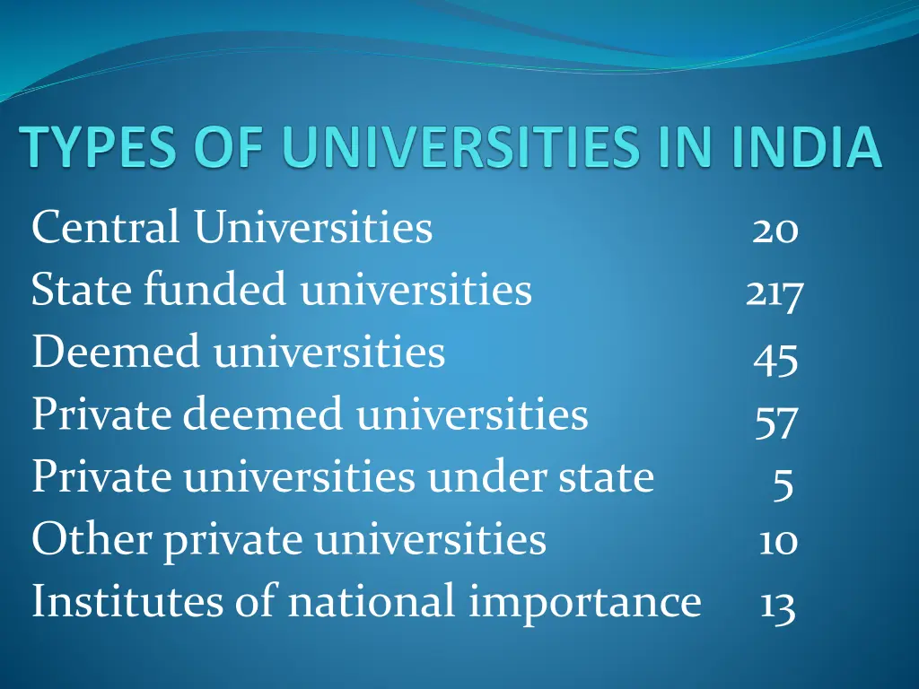 central universities 20 state funded universities