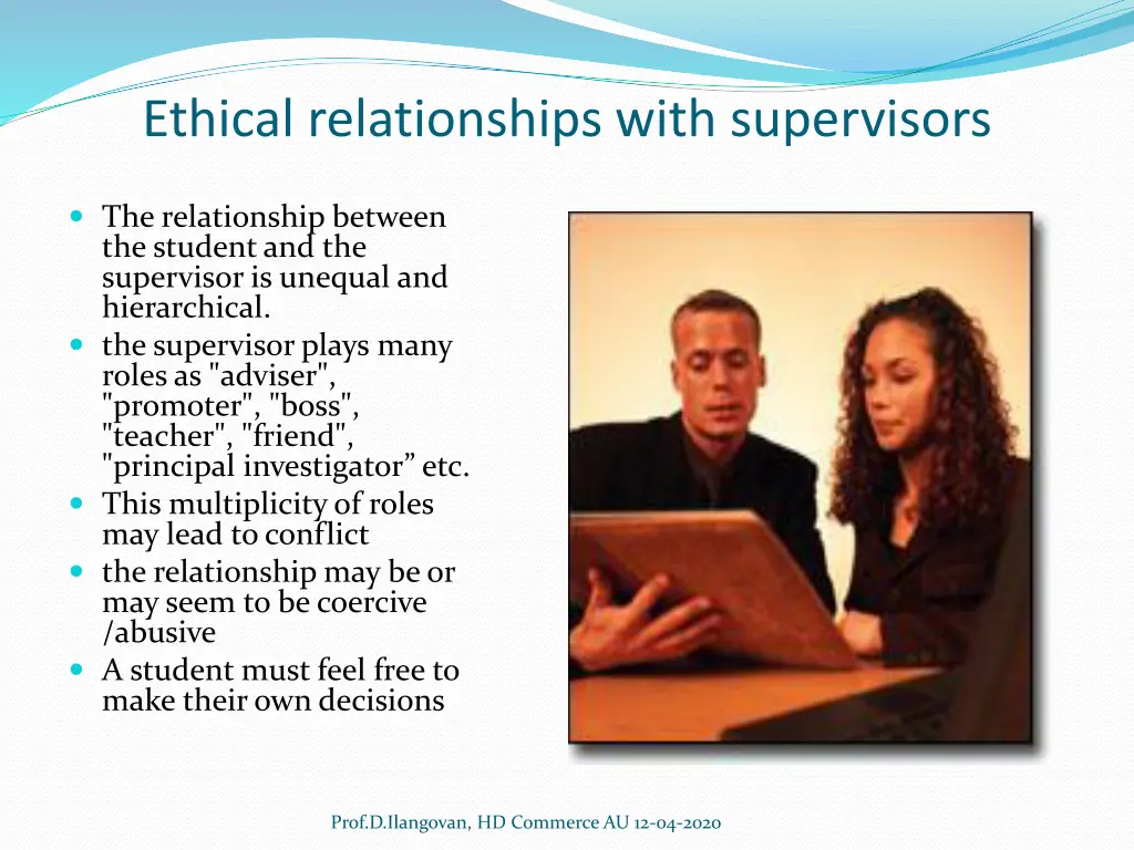 ethical relationships with supervisors