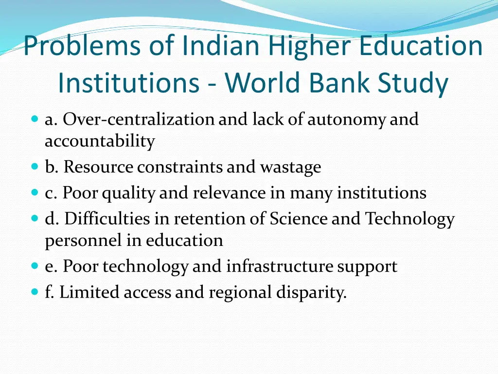 problems of indian higher education institutions