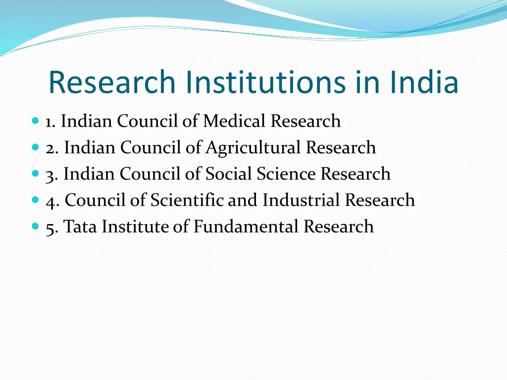 research institutions in india