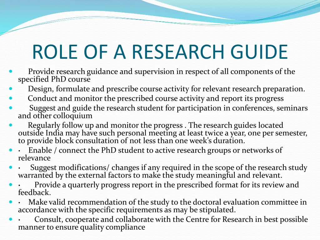 role of a research guide provide research