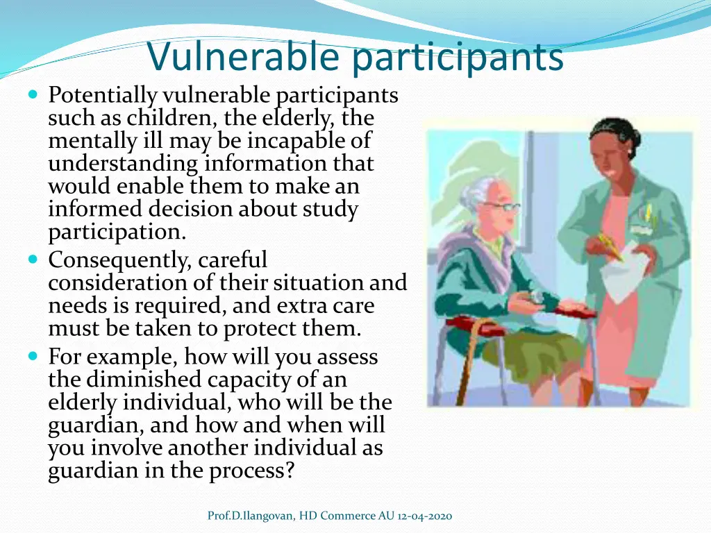 vulnerable participants potentially vulnerable
