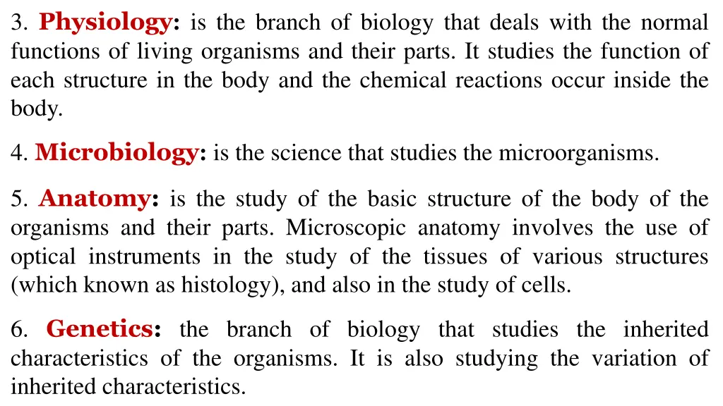 3 physiology is the branch of biology that deals