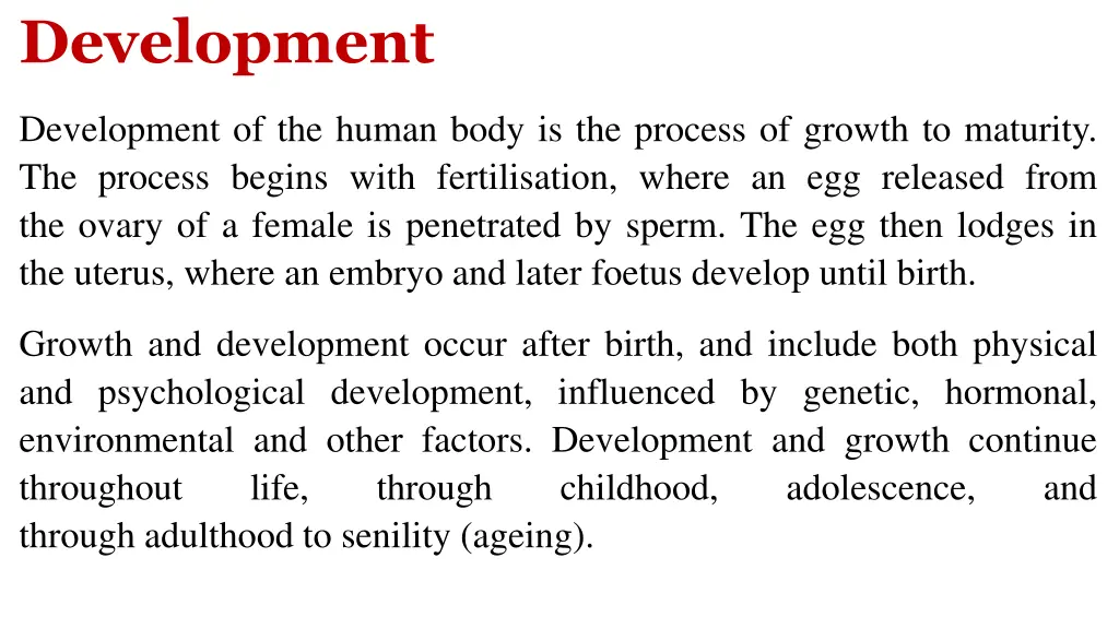 development