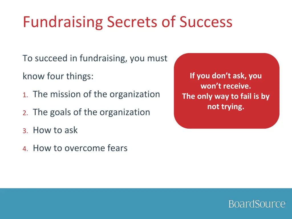 fundraising secrets of success