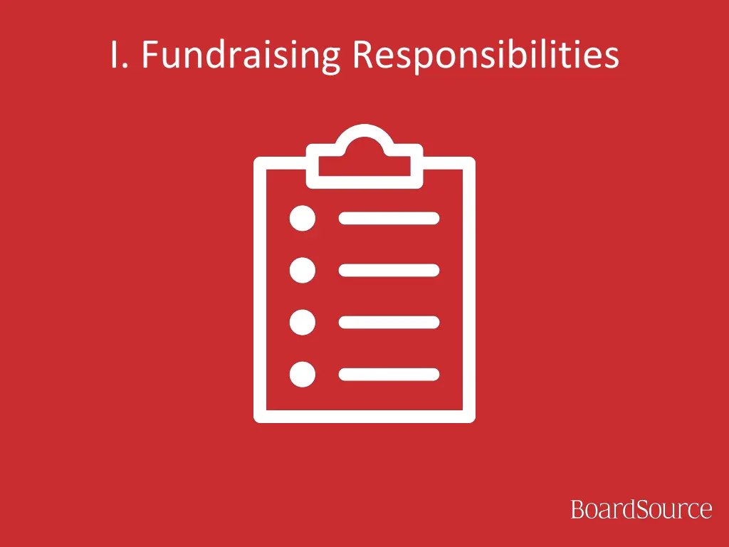 i fundraising responsibilities