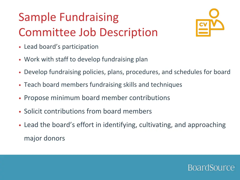 sample fundraising committee job description