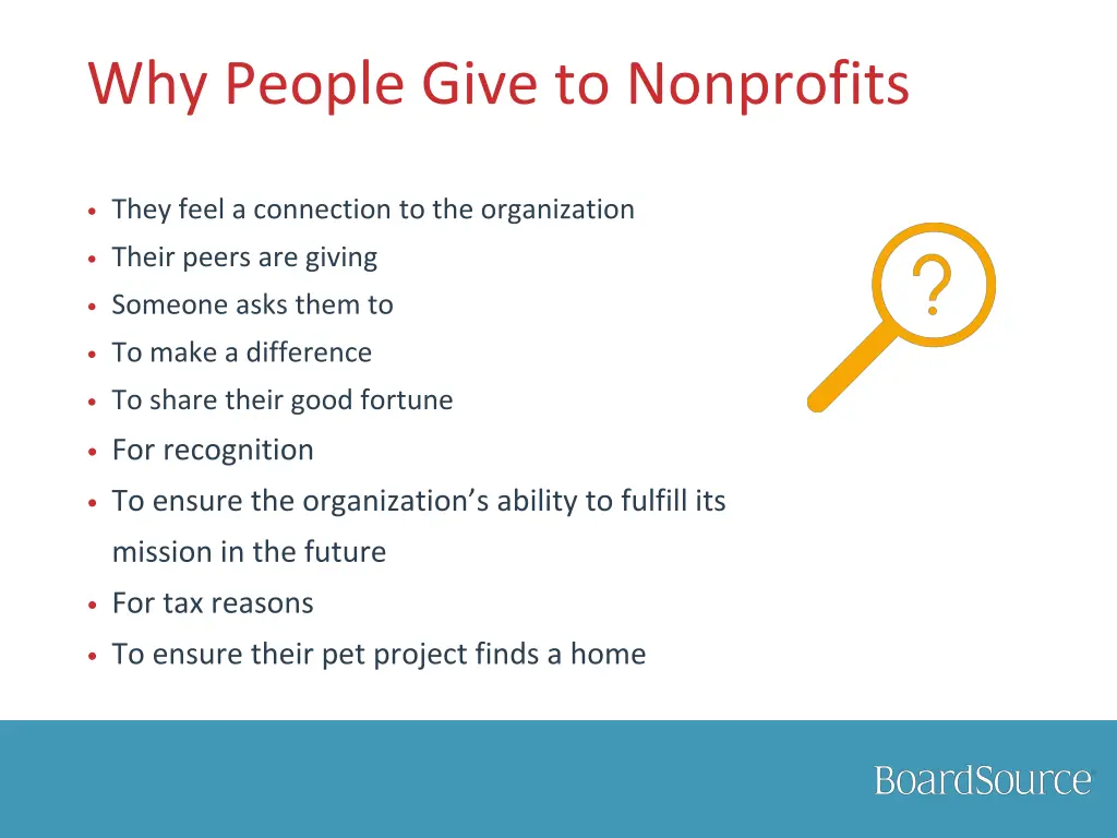 why people give to nonprofits