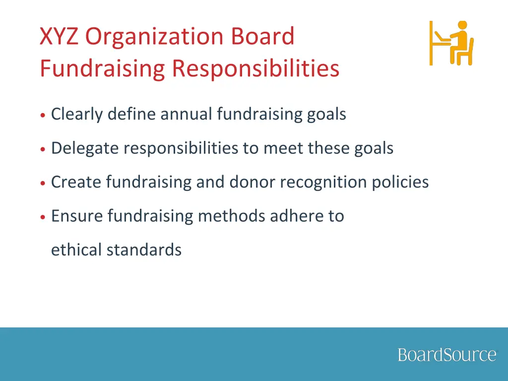 xyz organization board fundraising