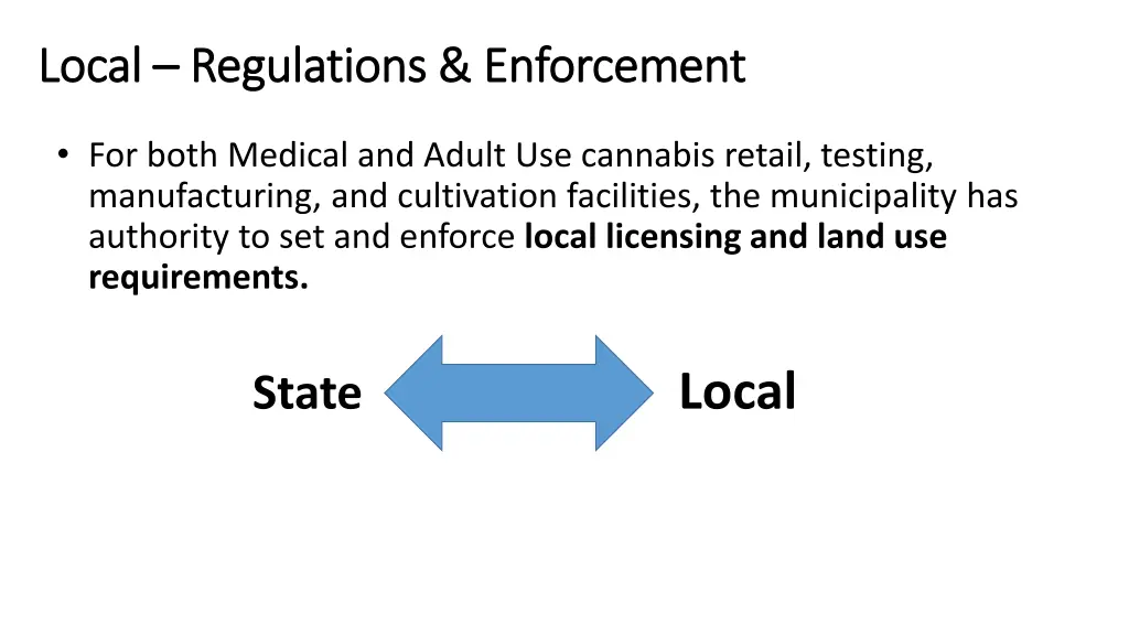 local local regulations enforcement regulations