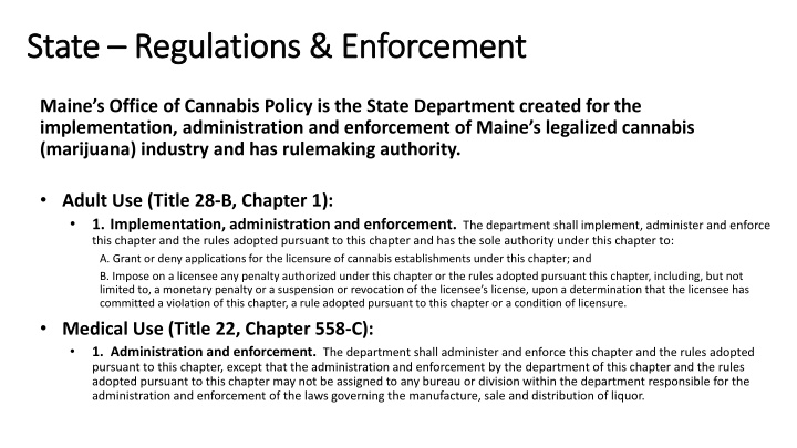 state state regulations enforcement regulations