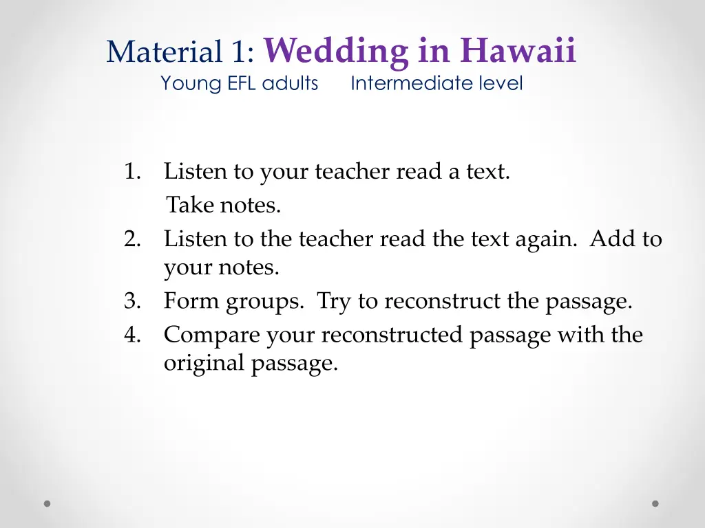 material 1 wedding in hawaii young efl adults