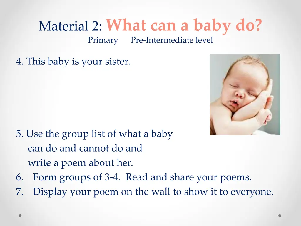 material 2 what can a baby do primary
