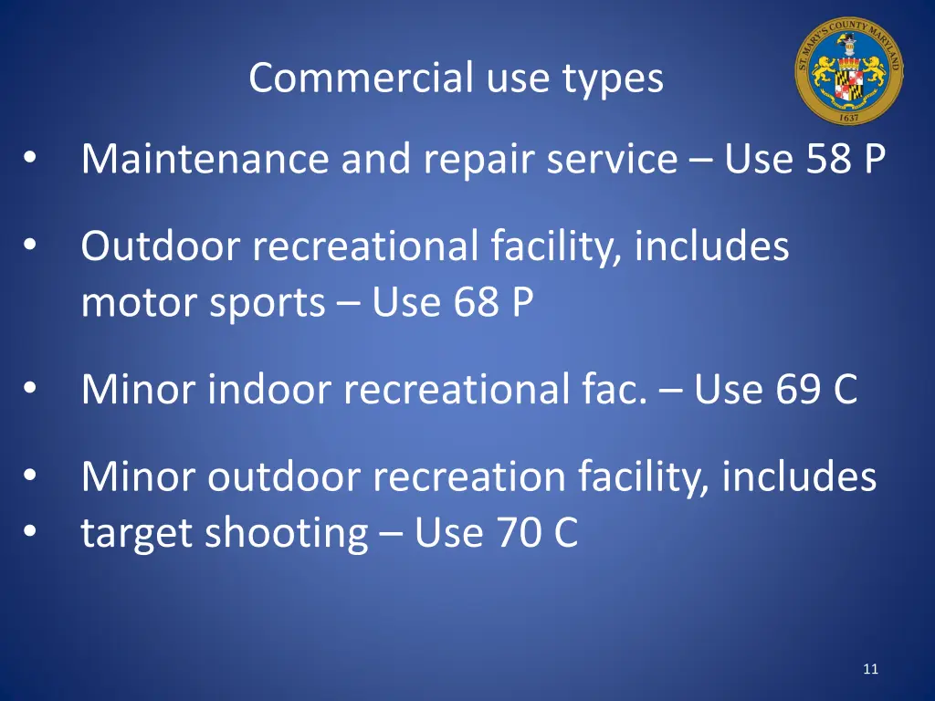 commercial use types