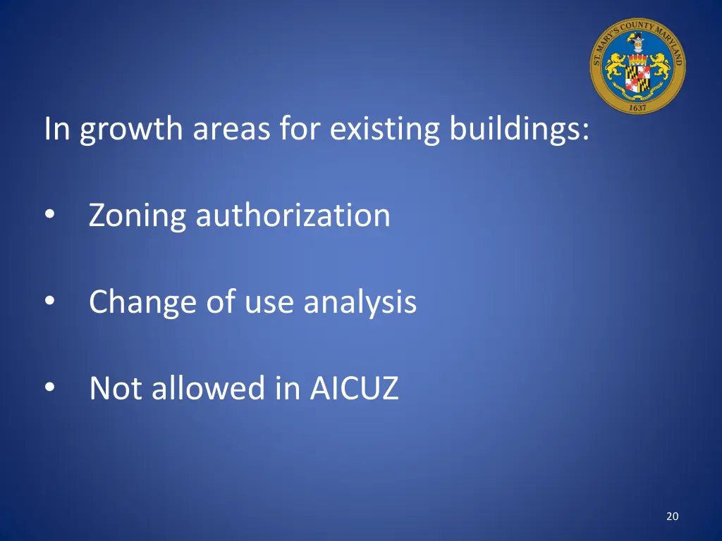 in growth areas for existing buildings