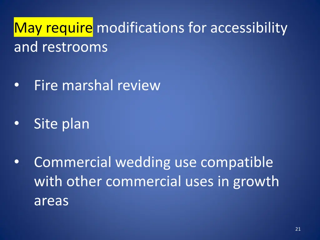 may require modifications for accessibility