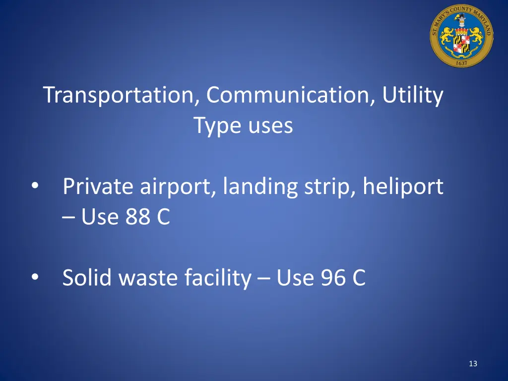 transportation communication utility type uses