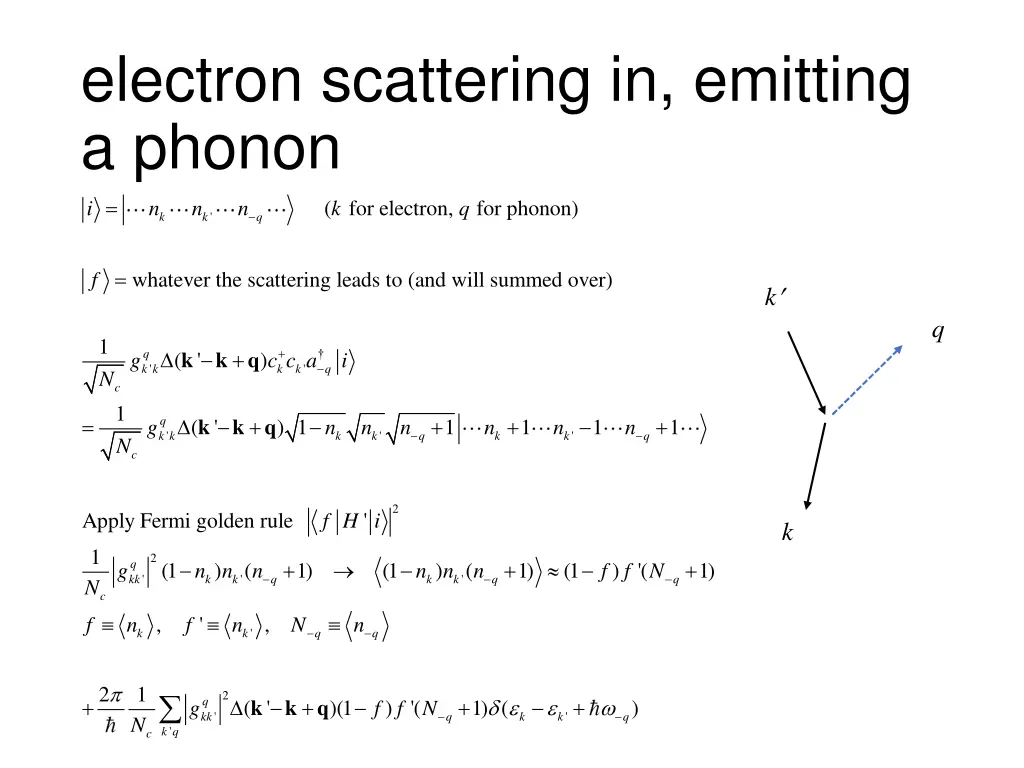 electron scattering in emitting a phonon