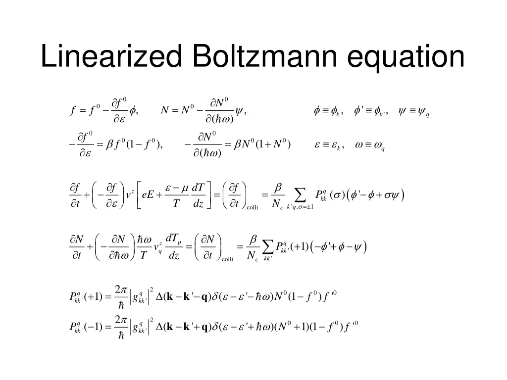 linearized boltzmann equation