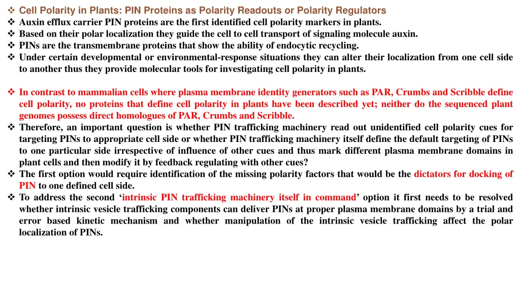 cell polarity in plants pin proteins as polarity