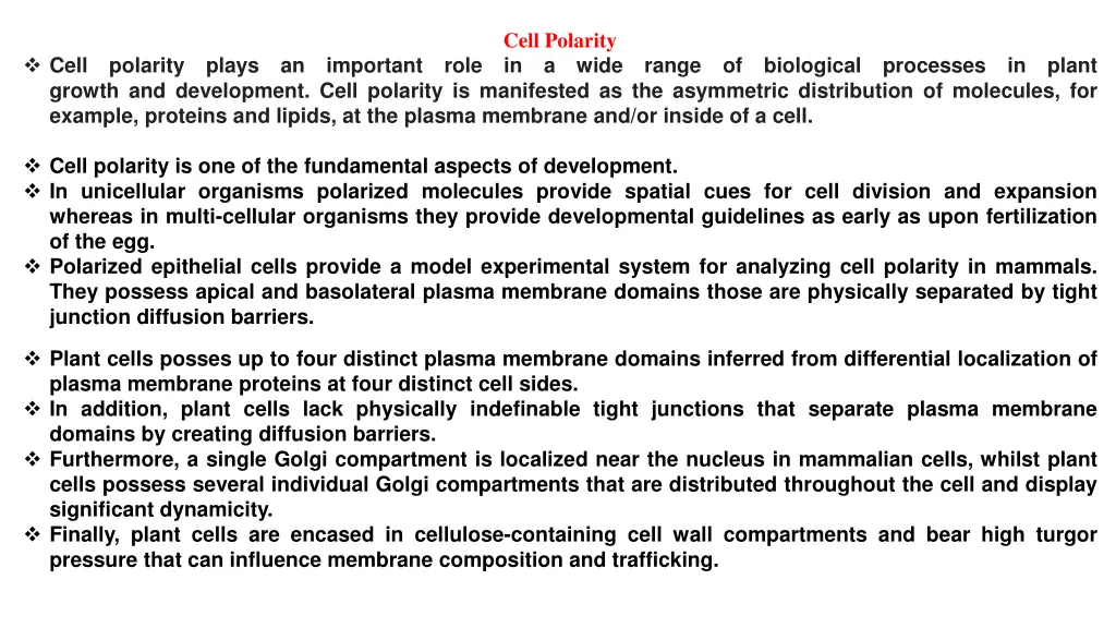 cell polarity